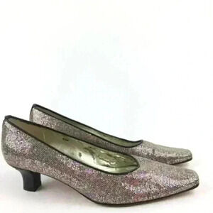 Vaneli Heels 6 Sequins Shiny Party Holiday Retro